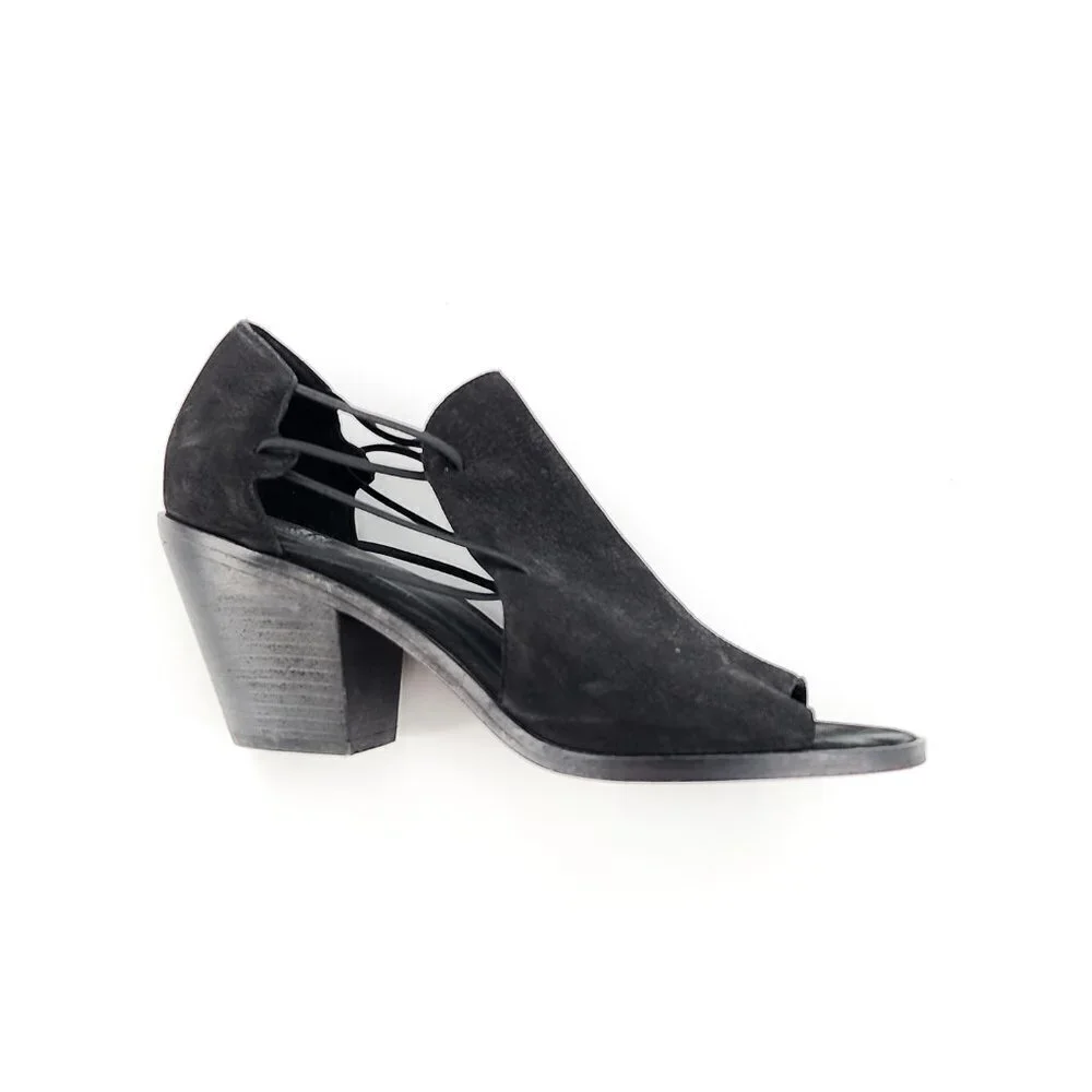 EILEEN FISHER Nikki Peep Toe Sandal Black - Picture 8 of 15